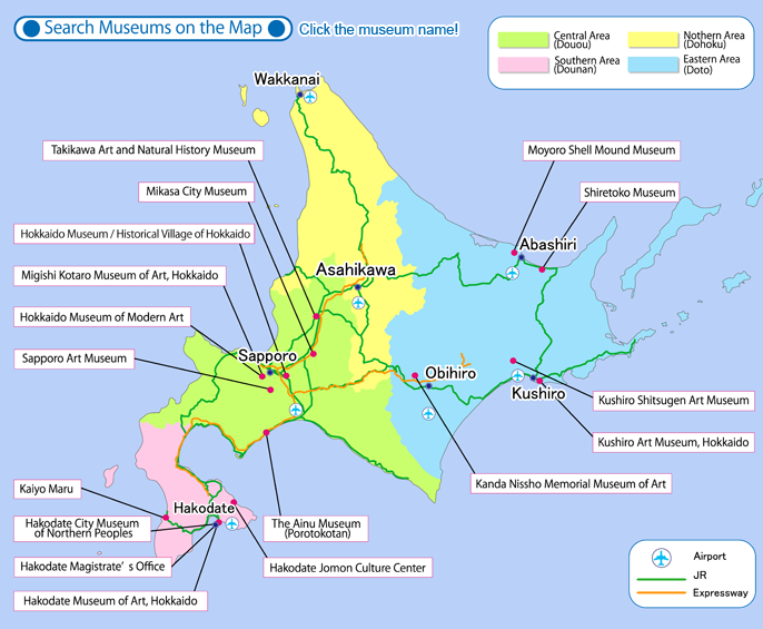 Hokkaido Museums on the Map